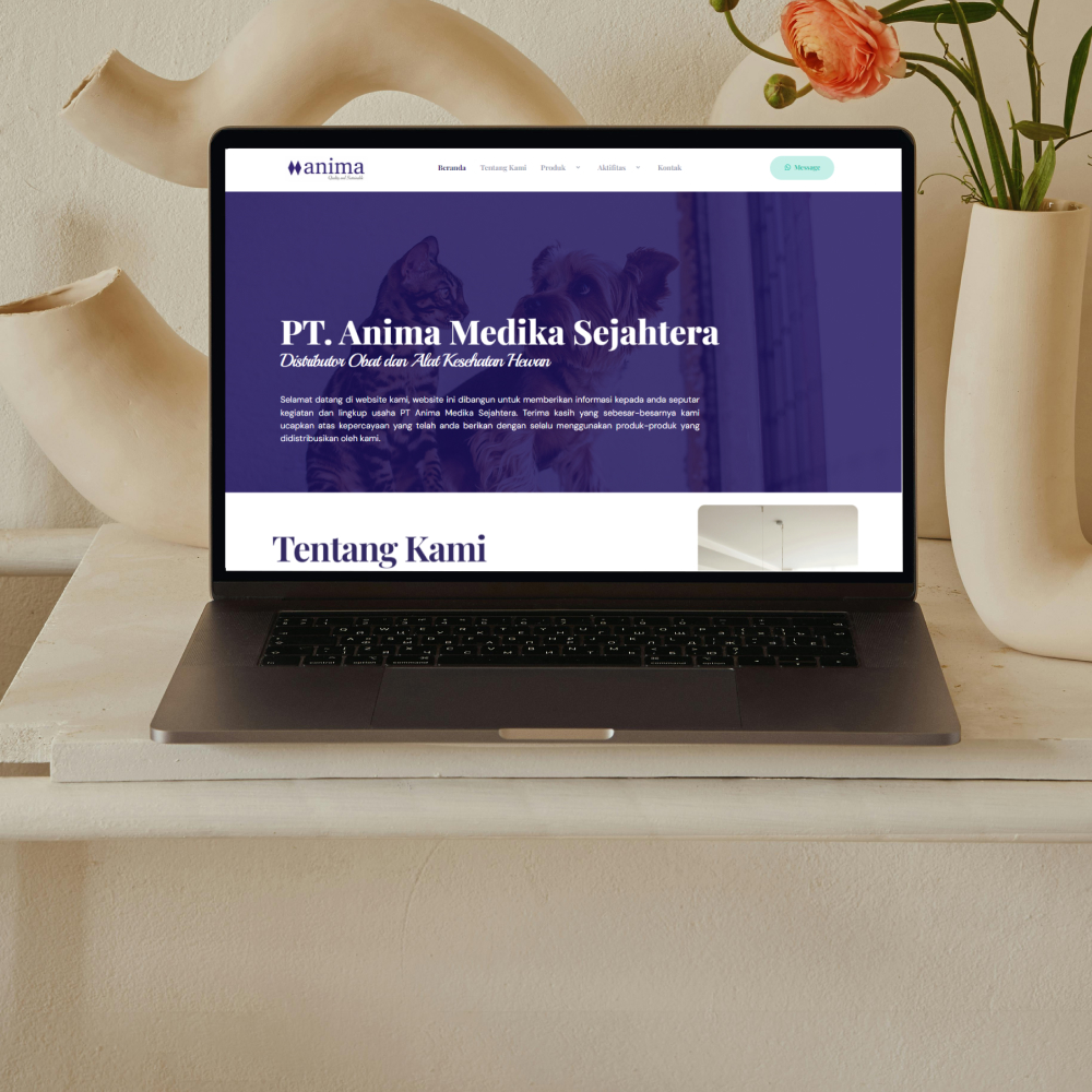 Jaringkarya proyek pengembangan website company profile animamedika Anima medika sejahtera